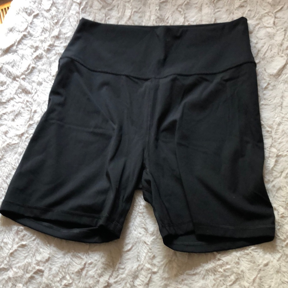 CRZ YOGA Black Bike Shorts with High Waistband